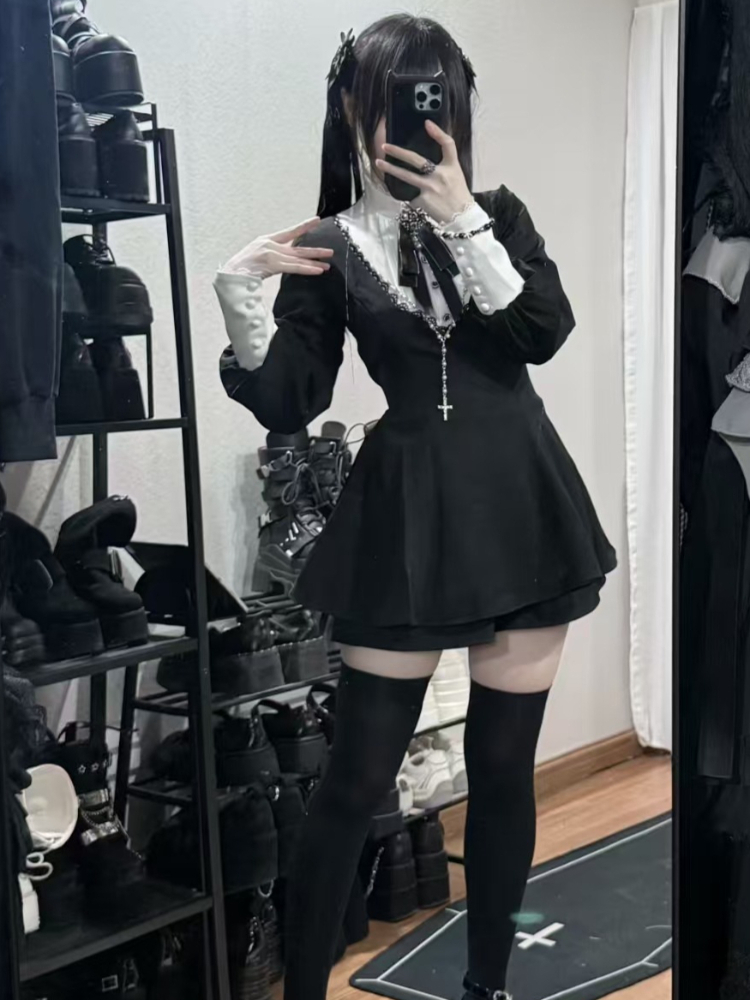Vintage Fashion Japan - Vestido ajustado Vintage gótico japonés para