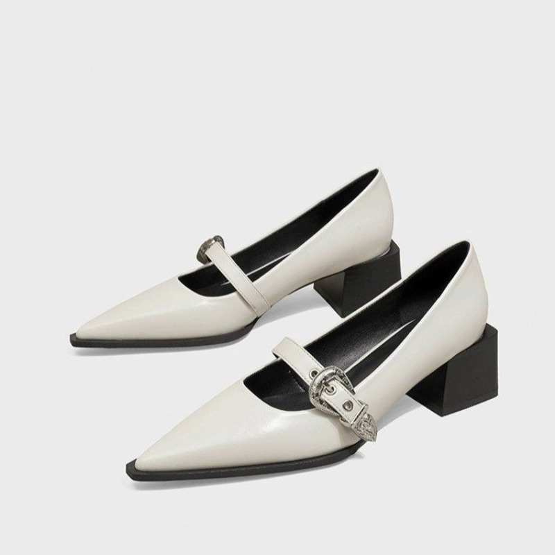 Vintage Fashion Dresses - Zapatos Mary Jane de tacón grueso