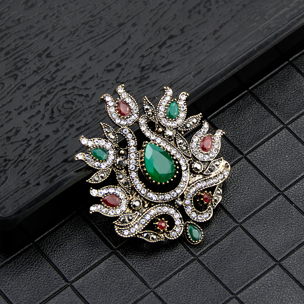 Vintage Fashion Hijab - Sunspicems-broche de tulipanes turcos Vintage para