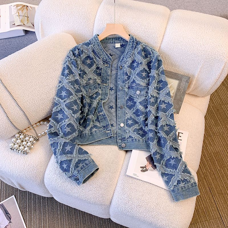 Patchwork Jean Jacket - Abrigo de mezclilla para mujer, chaquetas