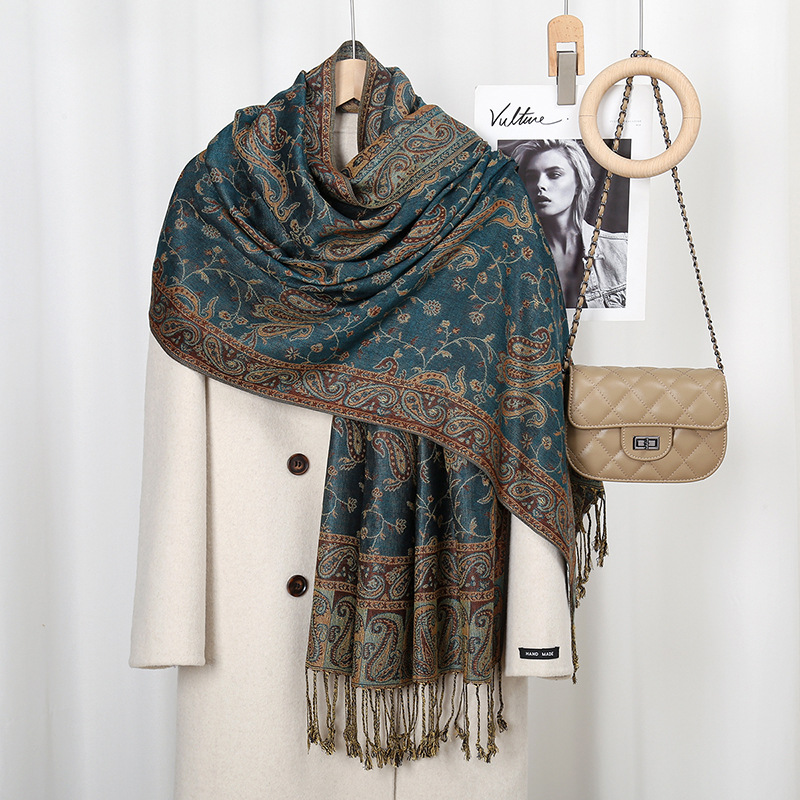 Vintage Fashion Hijab - Bufanda bohemia con estampado de anacardo