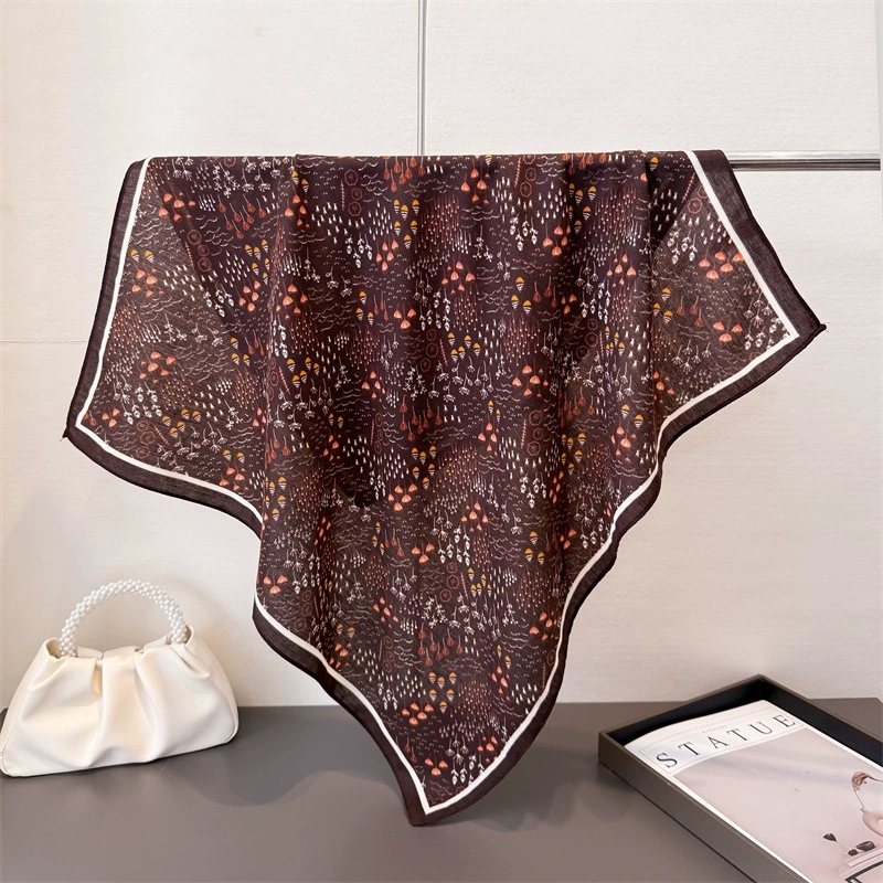 Vintage Fashion Hijab - Bufanda femenina cuadrada pequeña de 68cm,