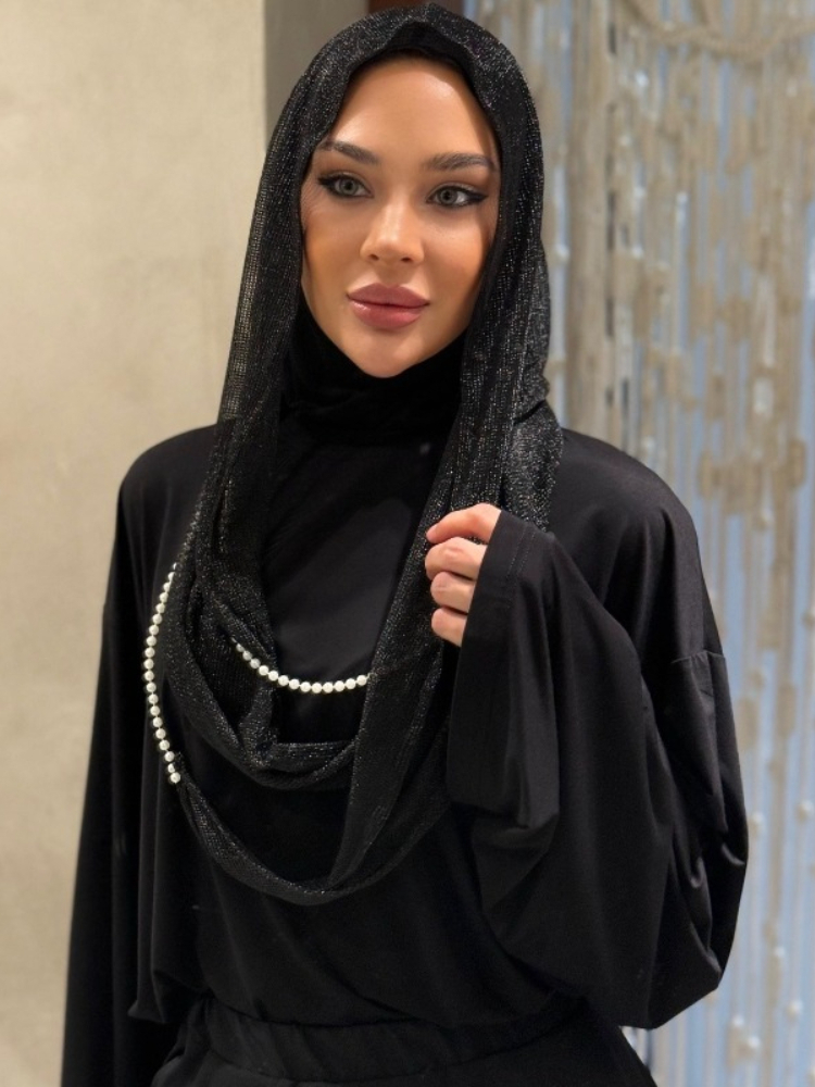 Vintage Fashion Hijab - Nuevo Hiyab con Cordón de Perlas