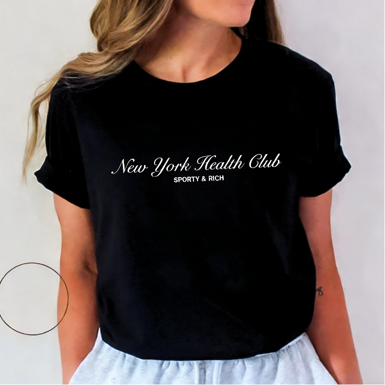 Vintage Fashion York - Camiseta con estampado de letras de
