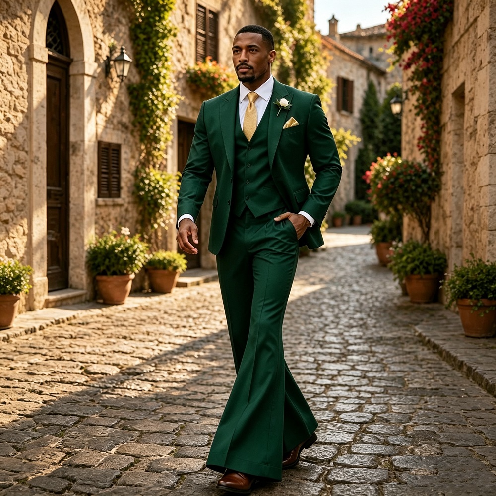Wide Leg Trouser 70S - Traje de Boda Estilo Vintage de