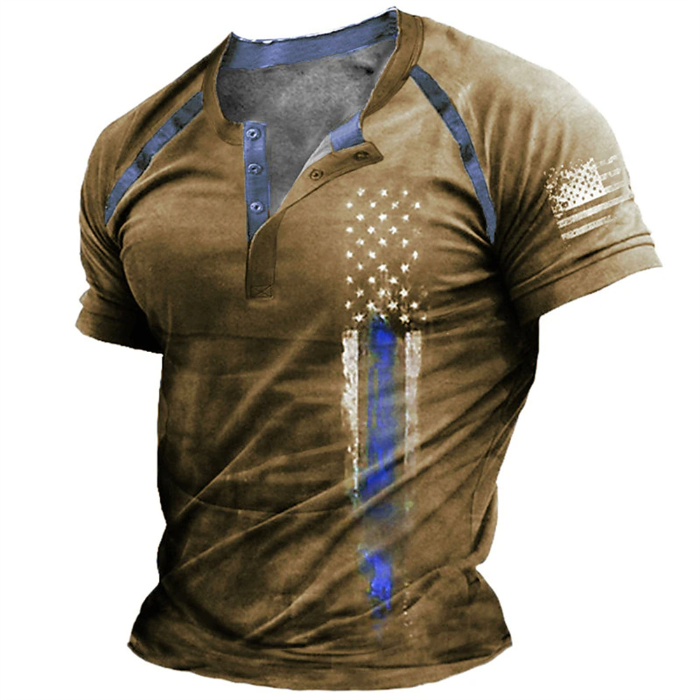 Vintage Fashion For Men - Camiseta Divertida con Estampado de Bandera