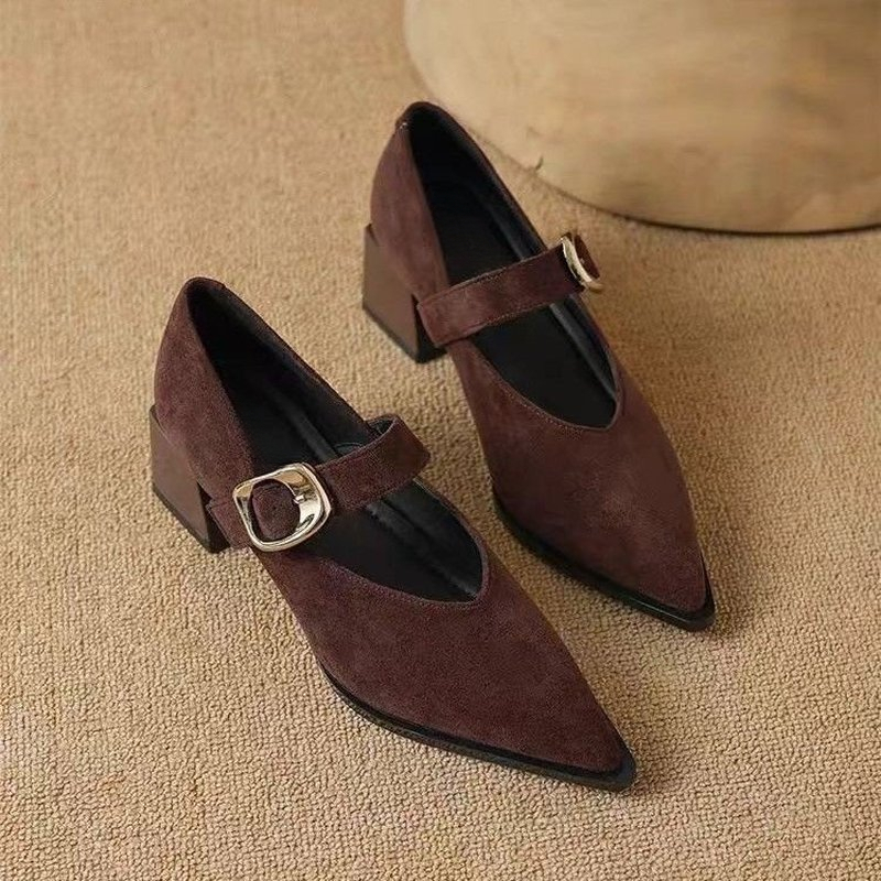 Vintage Fashion Dresses - Zapatos de tacón de bloque estilo