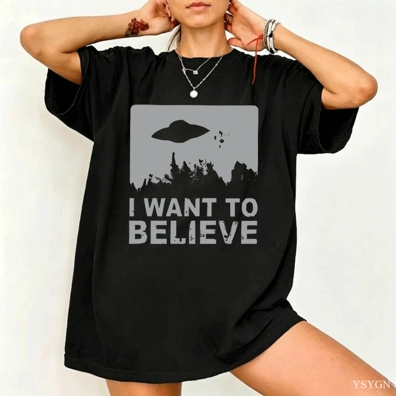 Vintage Fashion Quotes Short - Quiero Creer en la Camiseta Gráfica