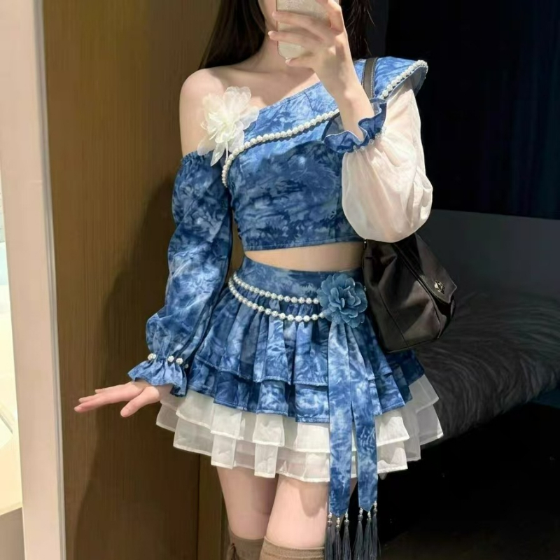Vintage Fashion Japan - Conjunto de Falda Lolita Elegante Estilo