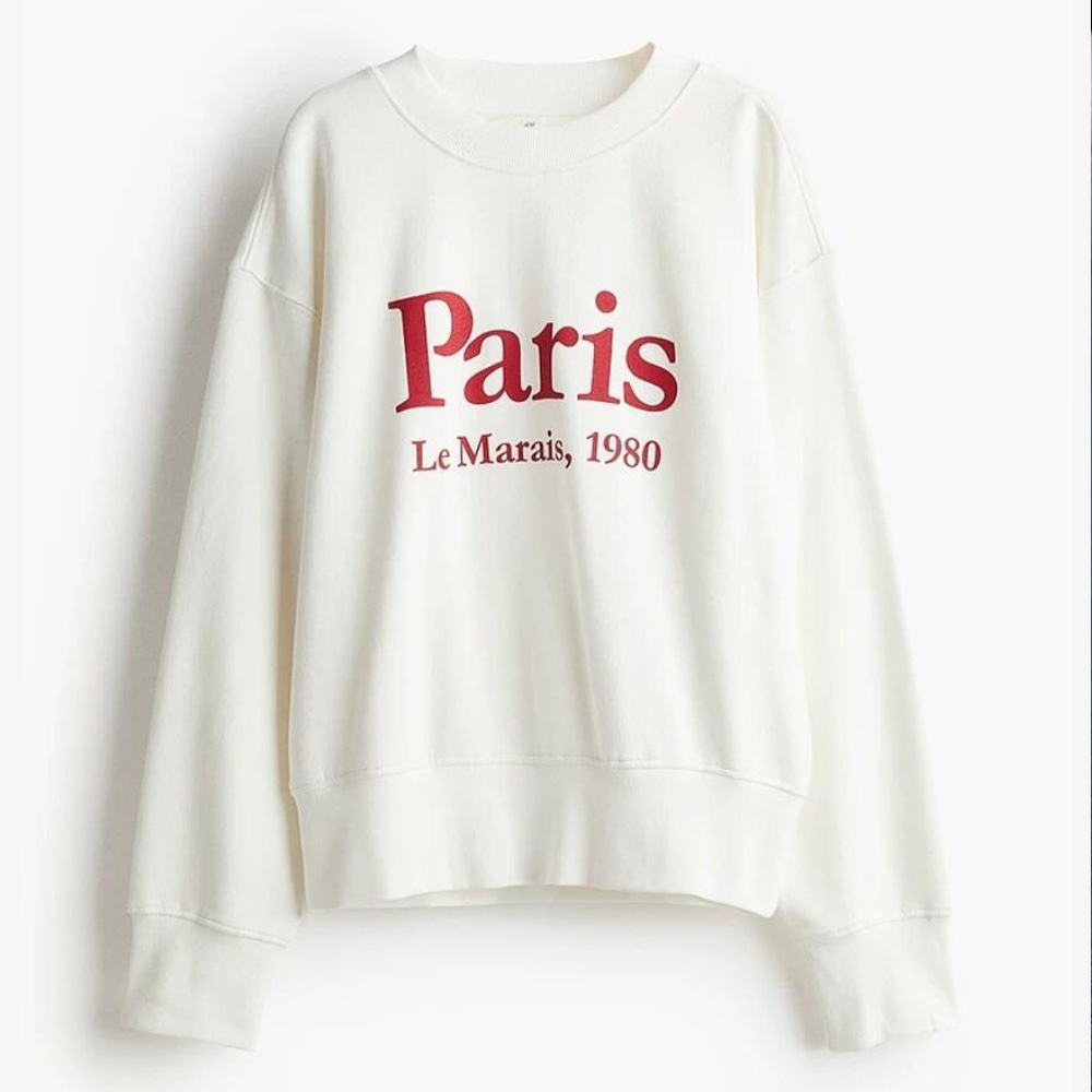 Vintage Fashion In Paris - Sudadera de algodón con cuello redondo