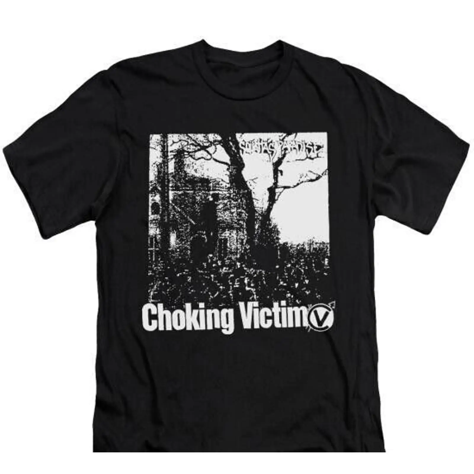 Vintage Fashion Victim Shirt - Camiseta negra unisex Choking Victim Squattas