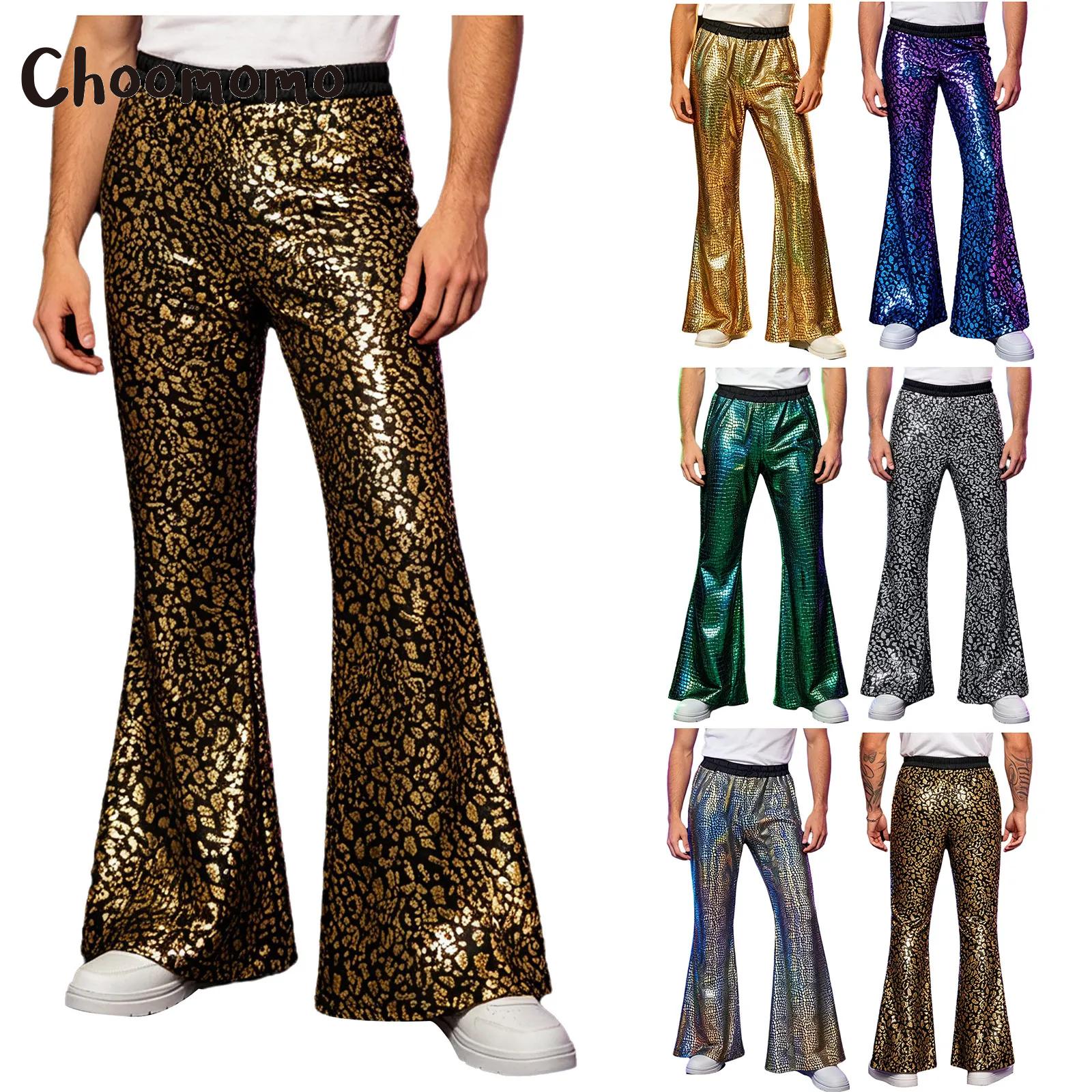 Wide Leg Trouser 70S - Pantalones de Disfraz Retro para Hombre,