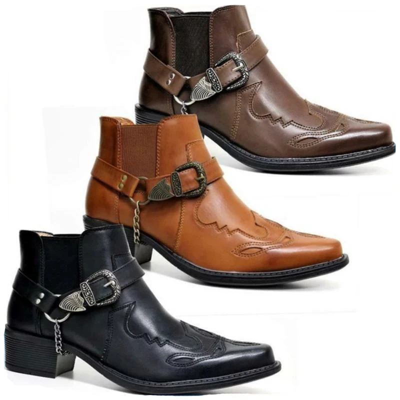 Vintage Fashion For Men - Botas de vaquero vintage de cuero