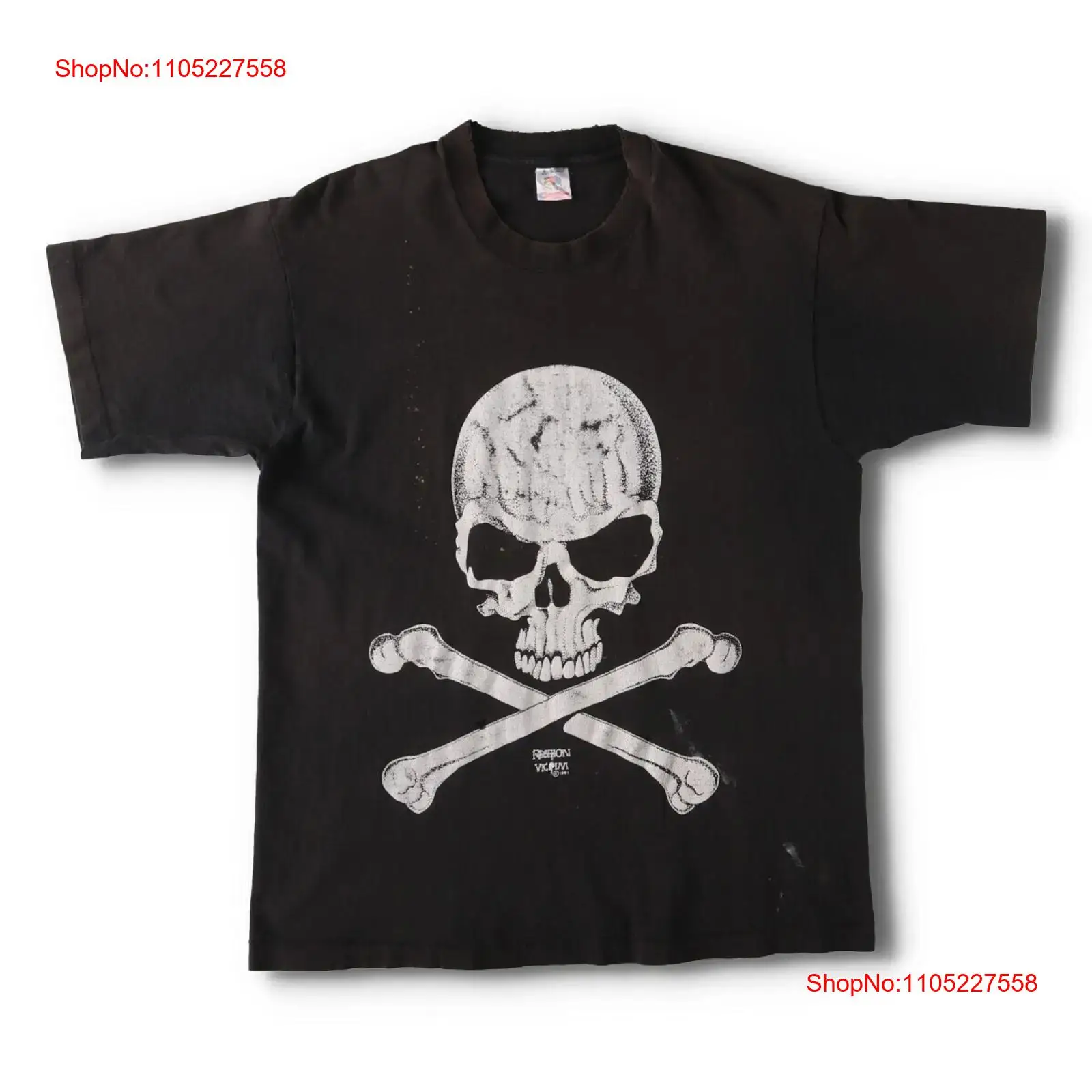 Vintage Fashion Victim Shirt - Camiseta con estampado de calavera VICTIM