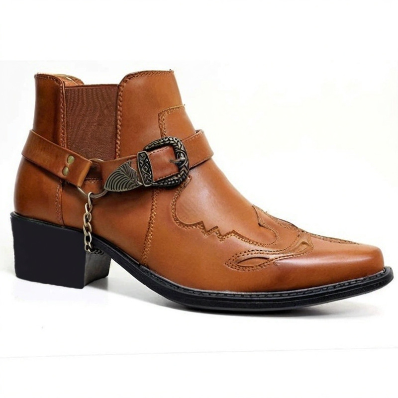 Vintage Fashion For Men - Botas vaqueras vintage de cuero para
