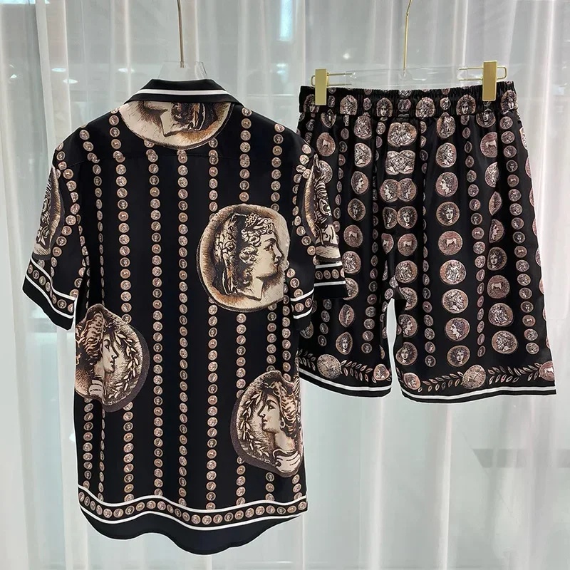 Vintage Fashion For Men - Conjunto de Camisa Hawaiana de 2