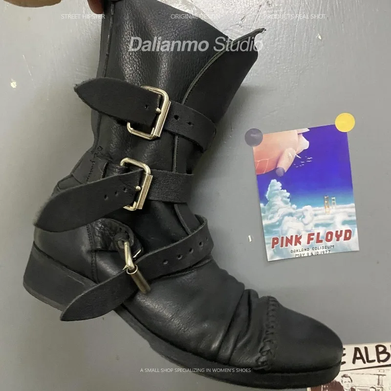 Botas de moto de cuero genuino - Vintage Fashion For Men reseña y precio