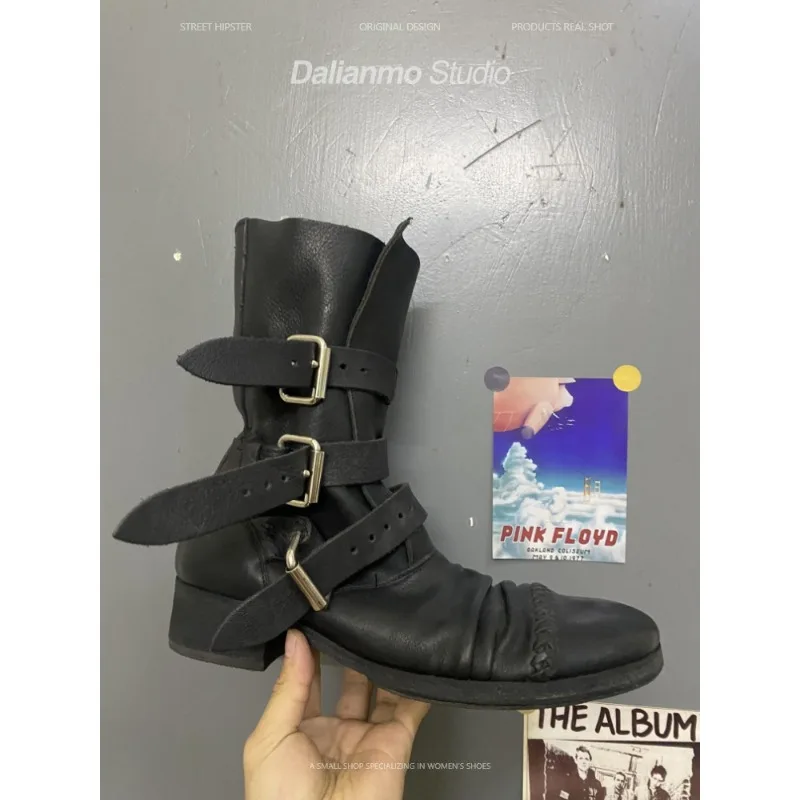 Botas de moto de cuero genuino - Vintage Fashion For Men reseña y precio