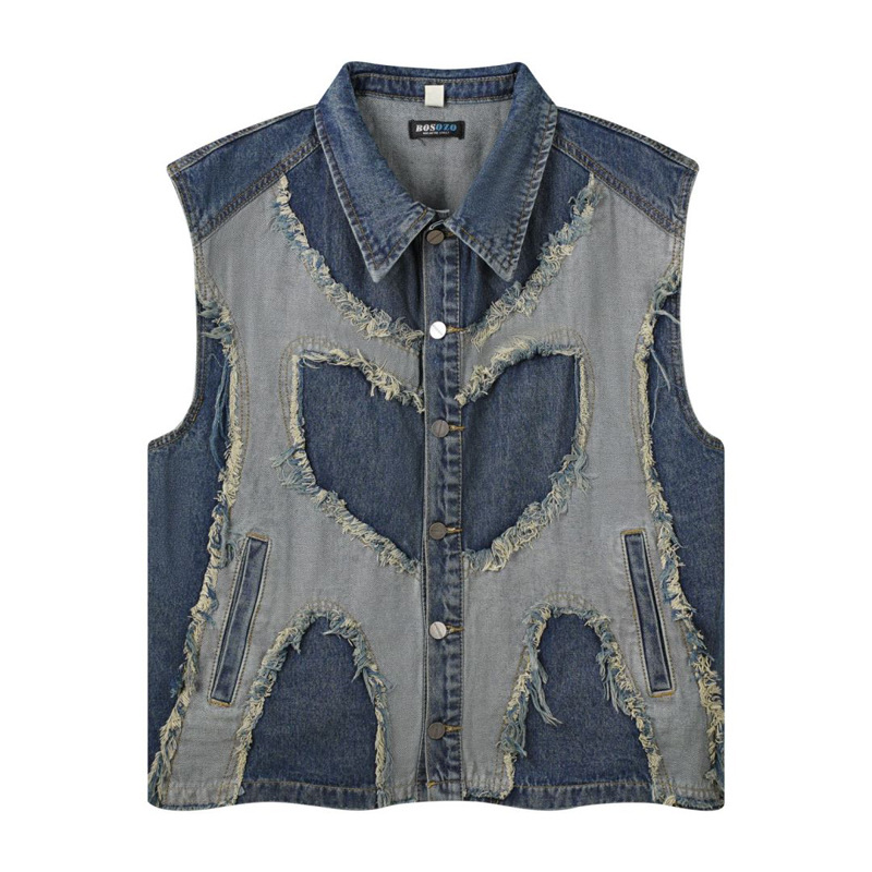 Chaqueta vaquera sin mangas co - Patchwork Jean Jacket reseña y precio