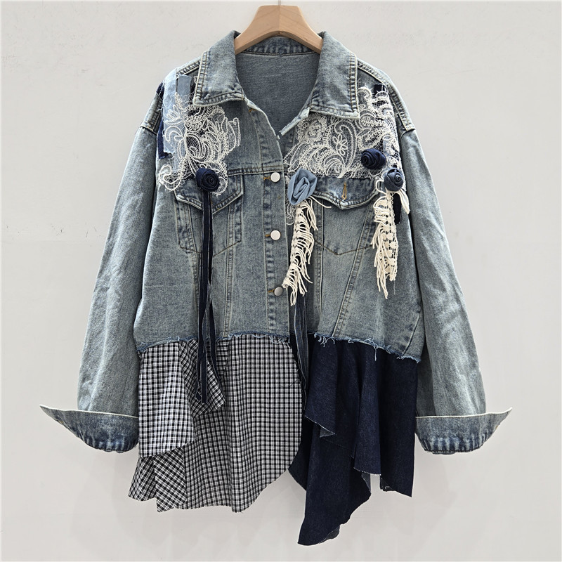 SuperAen otoño 2025 nuevas cha - Patchwork Jean Jacket reseña y precio