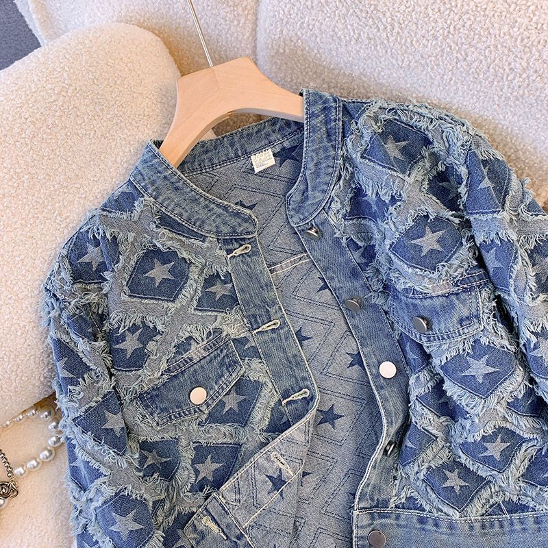 Abrigo de mezclilla para mujer - Patchwork Jean Jacket reseña y precio
