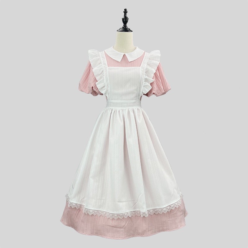 Vestido largo de sirvienta ros - Vintage Fashion Dresses reseña y precio