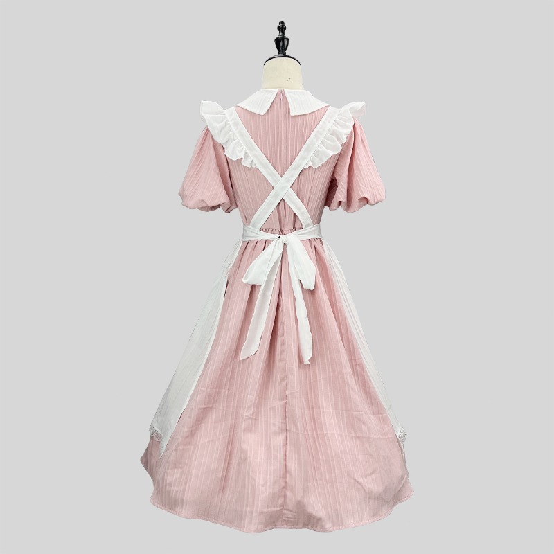 Vestido largo de sirvienta ros - Vintage Fashion Dresses reseña y precio