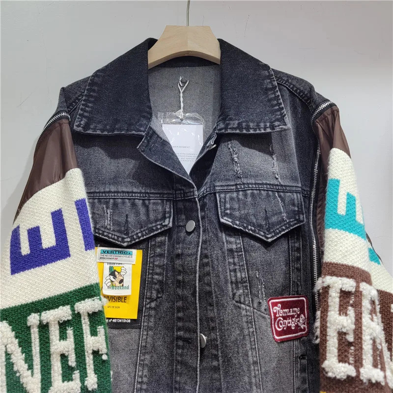 Chaqueta vaquera para mujer, m - Patchwork Jean Jacket reseña y precio