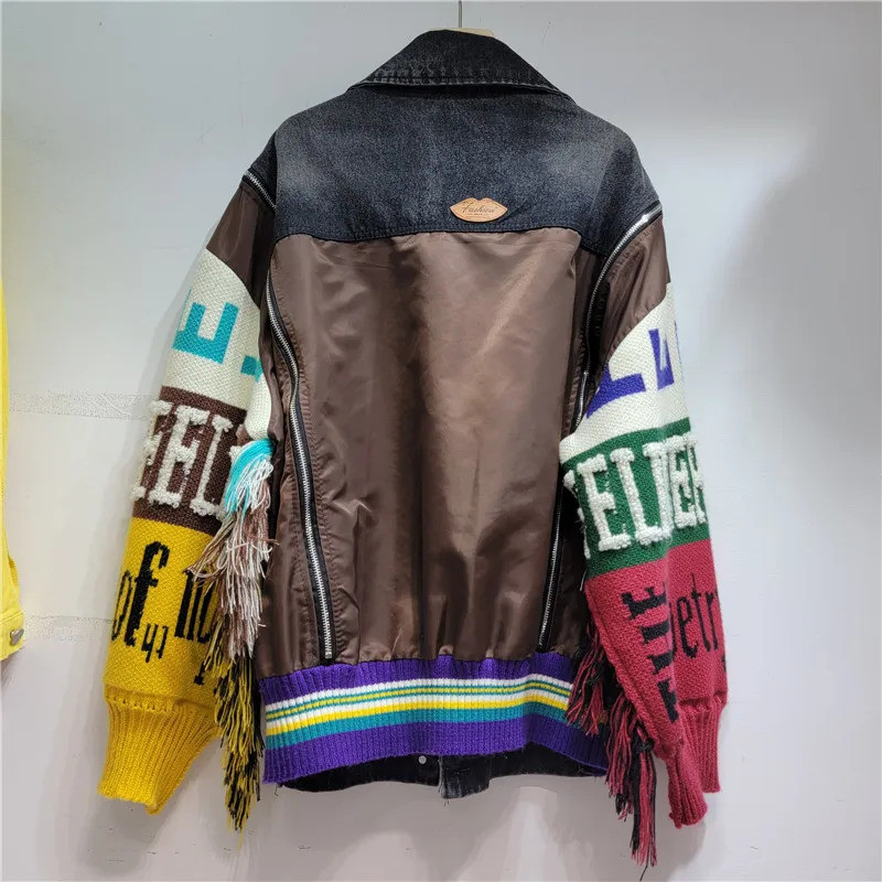 Chaqueta vaquera para mujer, m - Patchwork Jean Jacket reseña y precio