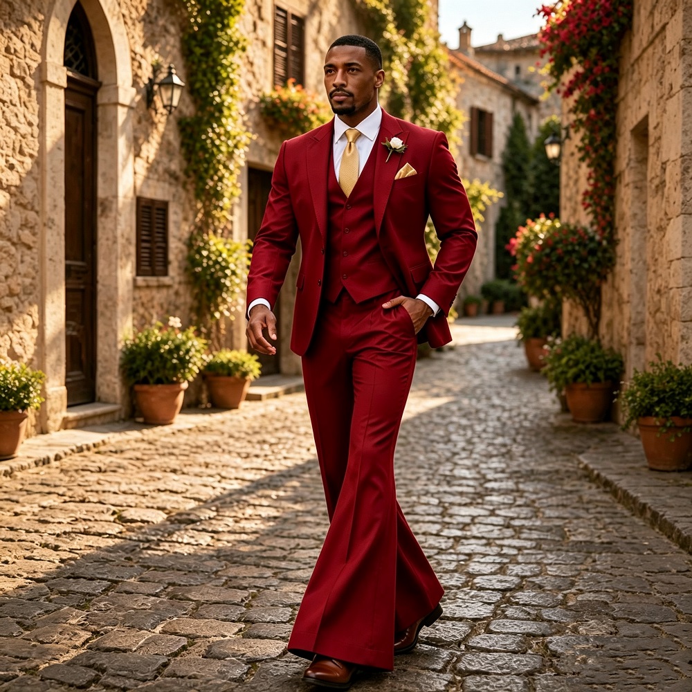 Traje de Boda Estilo Vintage d - Wide Leg Trouser 70S reseña y precio