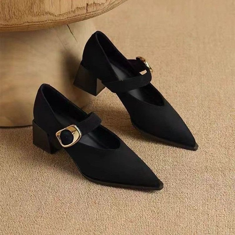 Zapatos de tacón de bloque est - Vintage Fashion Dresses reseña y precio