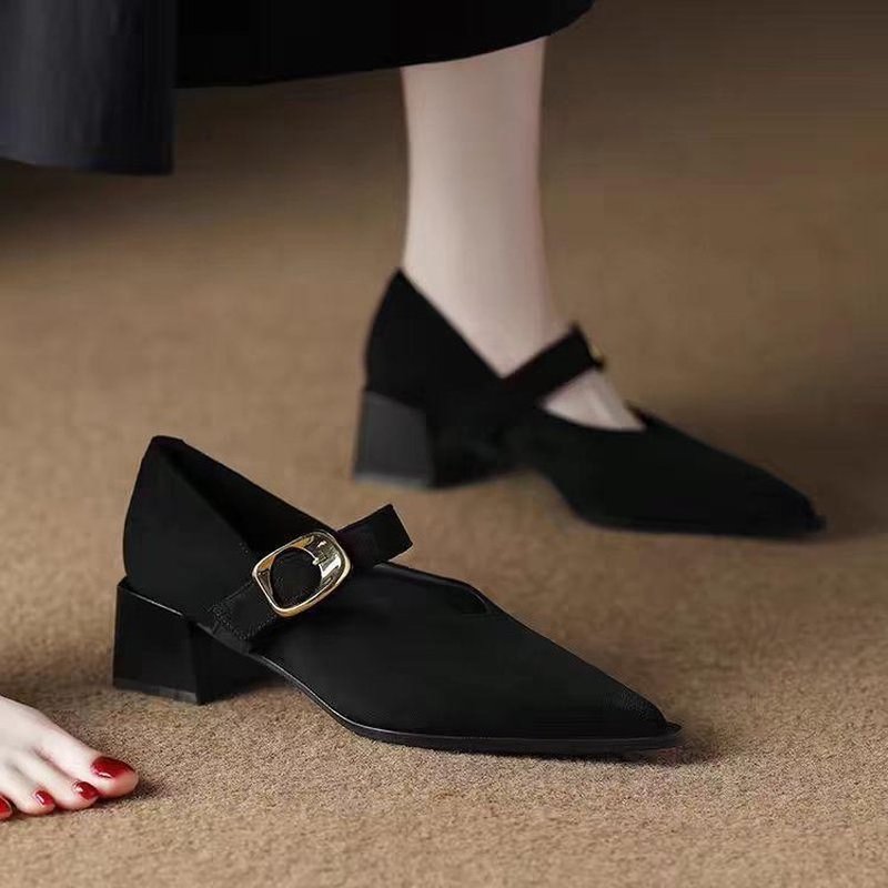 Zapatos de tacón de bloque est - Vintage Fashion Dresses reseña y precio
