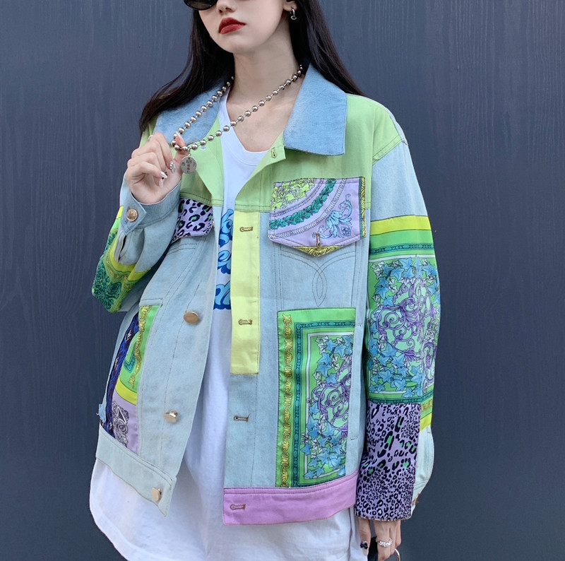 Chaquetas vaqueras empalmadas  - Patchwork Jean Jacket reseña y precio