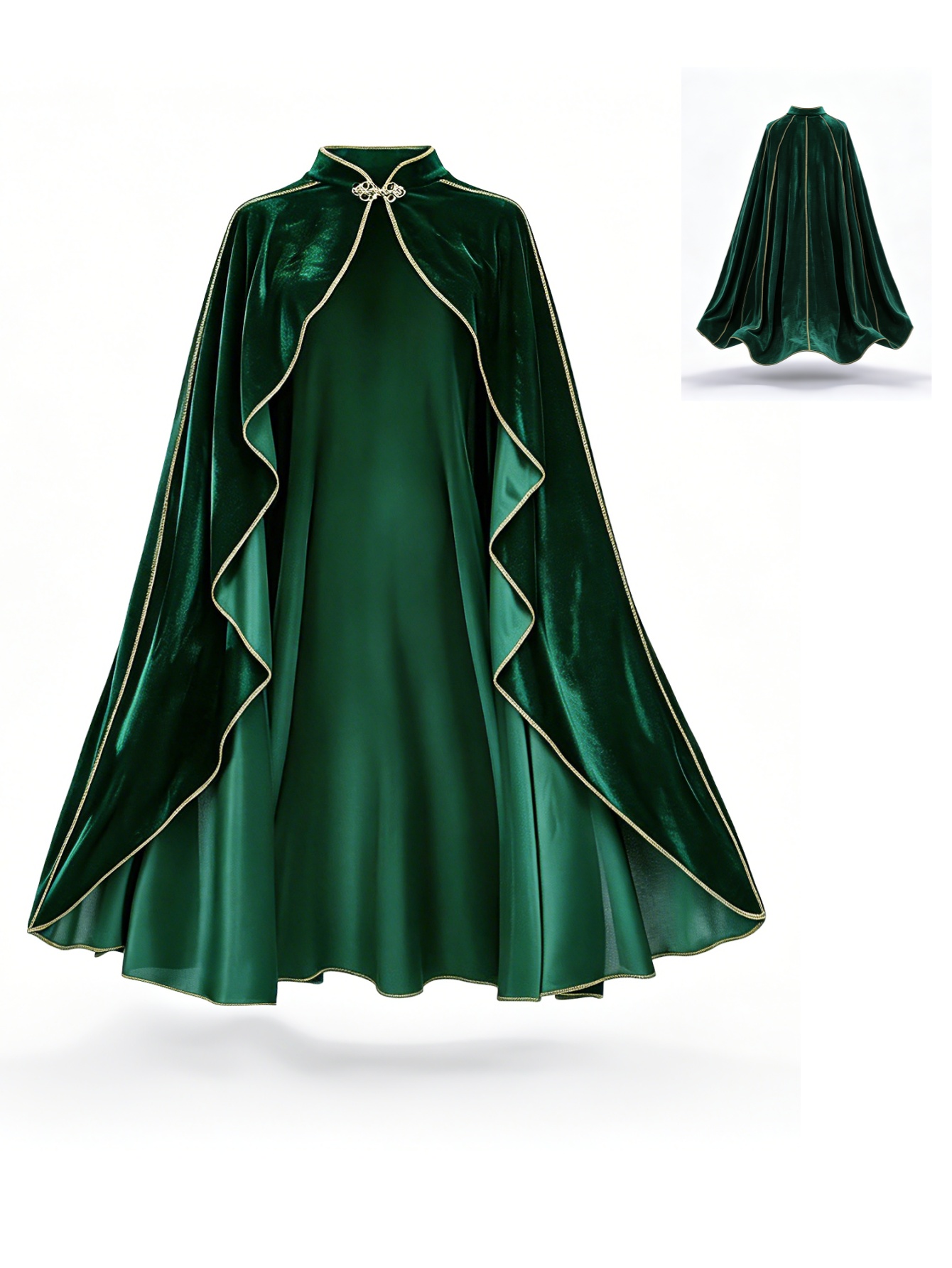 Capa de terciopelo verde vinta - Vintage Fashion Dresses reseña y precio