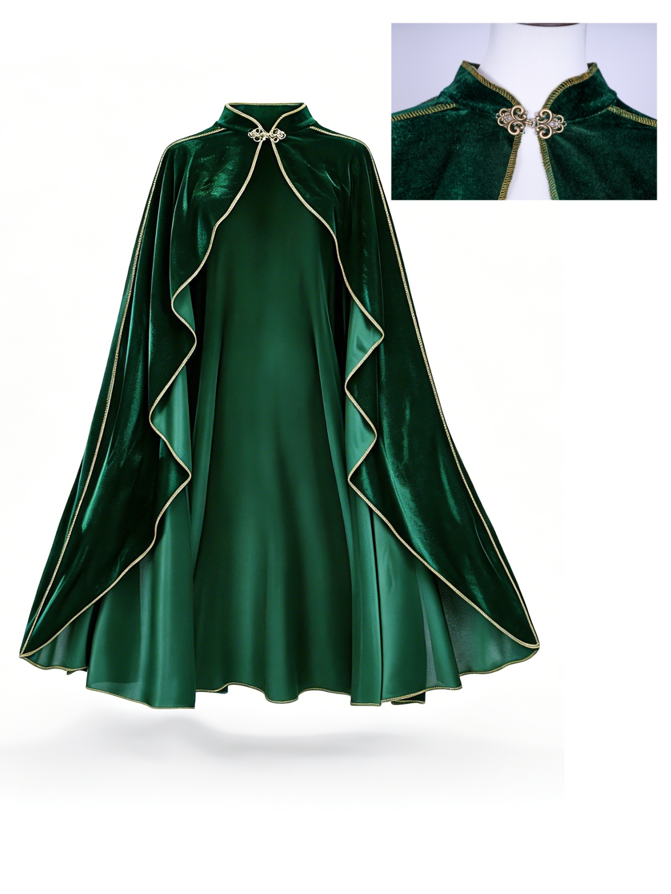 Capa de terciopelo verde vinta - Vintage Fashion Dresses reseña y precio