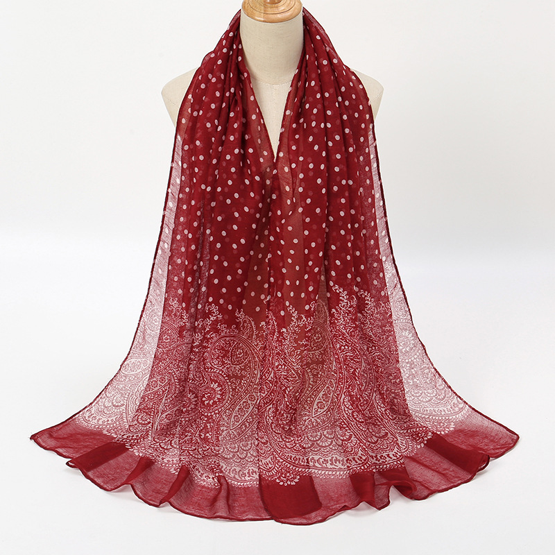 Bufanda de algodón con lunares - Vintage Fashion Hijab reseña y precio