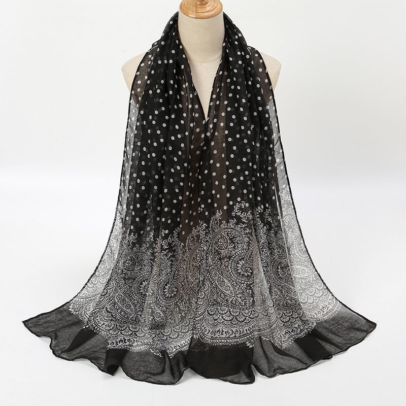 Bufanda de algodón con lunares - Vintage Fashion Hijab reseña y precio
